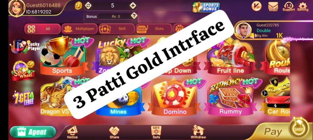 3 patti gold manue